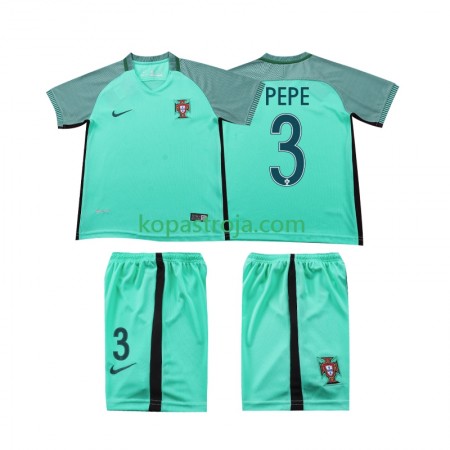 Billiga Fotbollströjor Portugal PEPE 3 2016 Retro Barn Borta tröja Kortärmad